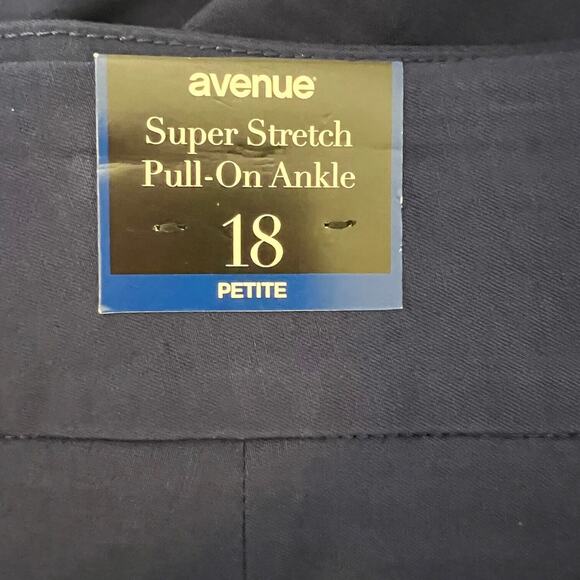 Avenue Womens Super Stretch Pull On Ankle Pants Size 18 Petite Blue Embellished - Picture 5 of 7